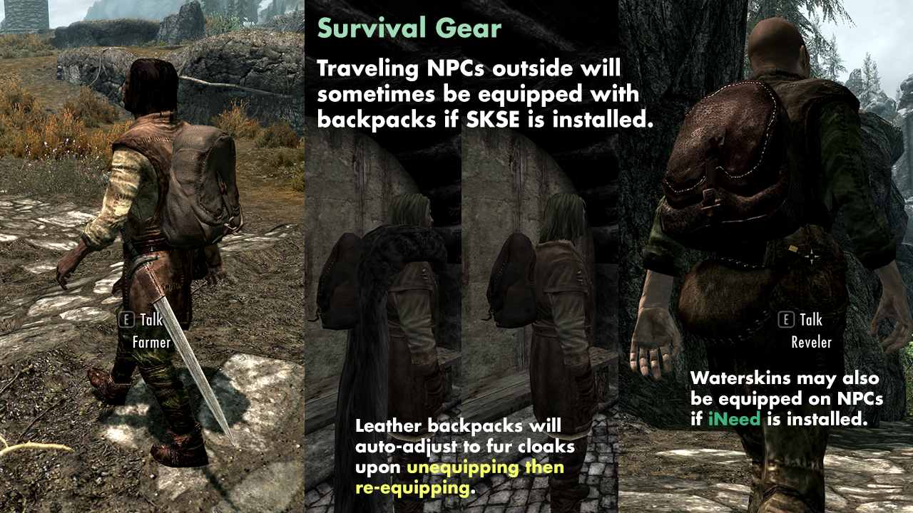 Skyrim Wet And Cold Backpacks